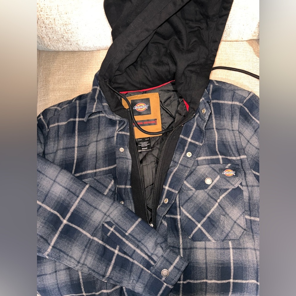 Dickies water repellent flannel hooded shirt jacket